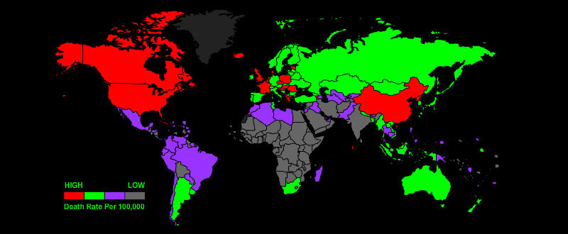 Lung Cancers Death Rate By Country 5947