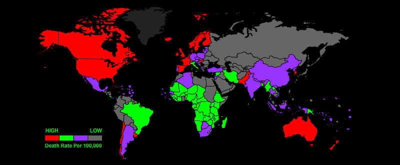 ALZHEIMERS/DEMENTIA DEATH RATE BY COUNTRY